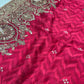 Designer Embroidered Saree with Heavy Zari & Sequins Work Blouse