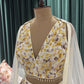 Off White Floral Print Embroidered Lehenga Set