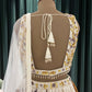 Off White Floral Print Embroidered Lehenga Set