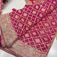 Khaddi Georgette Zari Embroidered Designer Saree with Sequins Work