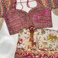 Cream Jungle Theme Designer Saree with Heavy Embroidered Blouse
