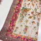 Cream Jungle Theme Designer Saree with Heavy Embroidered Blouse