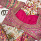 Cream Jungle Theme Designer Saree with Heavy Embroidered Blouse