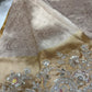 Golden Kanchipuram Silk Saree with Heavy Sequins Embroidered Border