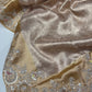 Golden Kanchipuram Silk Saree with Heavy Sequins Embroidered Border