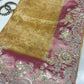 Yellow Kanchipuram Silk Saree with Heavy Sequins Embroidered Border