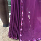 Plum Purple Embroidered Saree with Designer Blouse