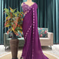 Plum Purple Embroidered Saree with Designer Blouse