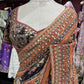 Black Designer Georgette Saree with Heavy Embroidered Border & Blouse