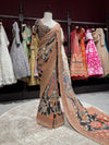 Black Designer Georgette Saree with Heavy Embroidered Border & Blouse