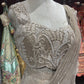 Gold Designer Sequin Drape Saree with Heavy Embroidered Blouse