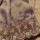 Mauve Gold Woven Saree with Peacock Embroidered Border