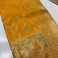 Yellow Designer Woven Saree with Rich Zari Border & Peacock Floral Pallu