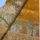 Yellow Designer Woven Saree with Rich Zari Border & Peacock Floral Pallu