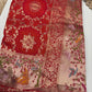 Red Designer Woven Saree with Rich Zari Border & Peacock Floral Pallu