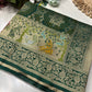 Green Designer Woven Saree with Rich Zari Border & Peacock Floral Pallu