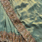 Sea Green Gold Woven Saree with Peacock Embroidered Border