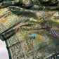 Green Designer Woven Saree with Rich Zari Border & Peacock Floral Pallu