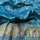 Turquoise Designer Woven Saree with Rich Zari Border & Peacock Floral Pallu
