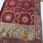 Maroon Designer Woven Saree with Rich Zari Border & Peacock Floral Pallu