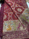 Maroon Designer Woven Saree with Rich Zari Border & Peacock Floral Pallu