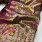 Maroon Designer Woven Saree with Rich Zari Border & Peacock Floral Pallu