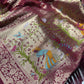 Maroon Designer Woven Saree with Rich Zari Border & Peacock Floral Pallu