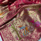 Rani Designer Woven Saree with Rich Zari Border & Peacock Floral Pallu