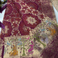 Wine Designer Woven Saree with Rich Zari Border & Peacock Floral Pallu