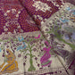 Wine Designer Woven Saree with Rich Zari Border & Peacock Floral Pallu