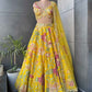 Yellow Hand Work Highlight Designer Lehanga