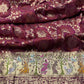 Wine Designer Woven Saree with Rich Zari Border & Peacock Floral Pallu