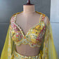 Yellow Hand Work Highlight Designer Lehanga