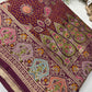 Wine Designer Woven Saree with Floral Paisley Motifs & Rich Border