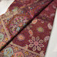Wine Designer Woven Saree with Floral Paisley Motifs & Rich Border