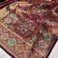 Wine Designer Woven Saree with Floral Paisley Motifs & Rich Border