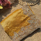 Mustard Golden Banarasi Silk Saree with Heavy Embroidered Border for Weddings