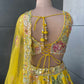 Yellow Hand Work Highlight Designer Lehanga