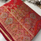 Red Designer Woven Saree with Floral Paisley Motifs & Rich Border