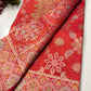 Red Designer Woven Saree with Floral Paisley Motifs & Rich Border