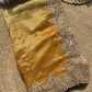 Mustard Golden Banarasi Silk Saree with Heavy Embroidered Border for Weddings