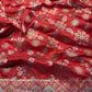 Red Designer Woven Saree with Floral Paisley Motifs & Rich Border