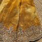 Mustard Golden Banarasi Silk Saree with Heavy Embroidered Border for Weddings