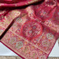 Rani Designer Woven Saree with Floral Paisley Motifs & Rich Border