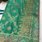 Teal Green Designer Woven Saree with Floral Paisley Motifs & Rich Border