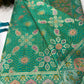 Teal Green Designer Woven Saree with Floral Paisley Motifs & Rich Border