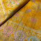 Yellow Designer Woven Saree with Floral Paisley Motifs & Rich Border