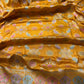 Yellow Designer Woven Saree with Floral Paisley Motifs & Rich Border