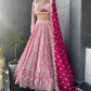 Embroidered Party Wear Lehenga with Contrast Dupatta