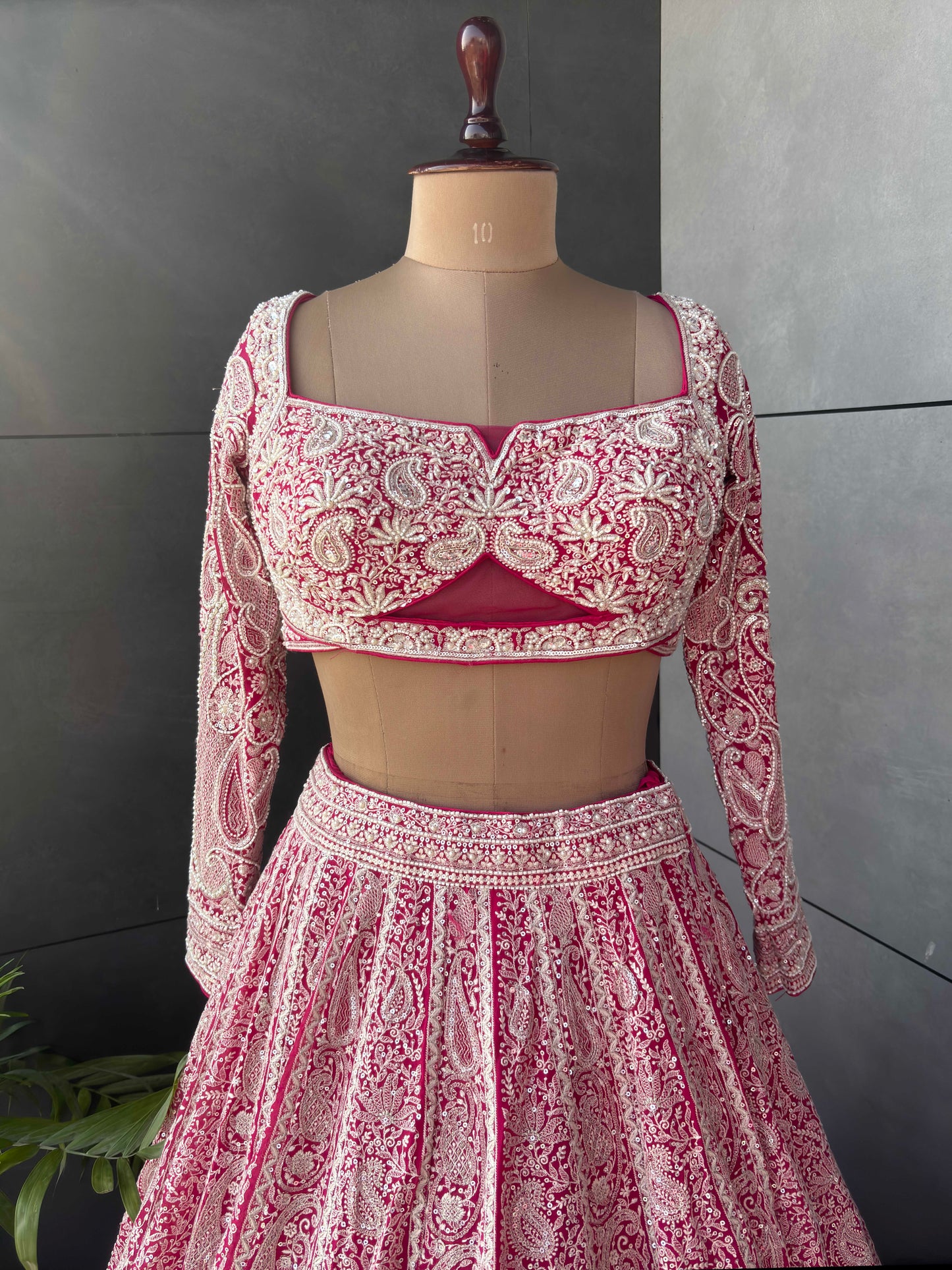 Embroidered Party Wear Lehenga with Contrast Dupatta